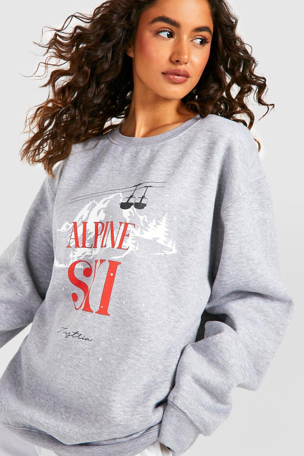 Alpine Ski Slogan Printed Sweater